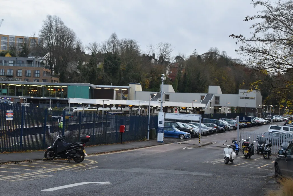 The APCOA car park alongside Sevenoaks station, one of the places on this page where parking is never free.