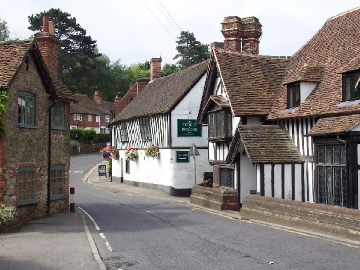 Ightham village, at the foot of the Greensand Hills