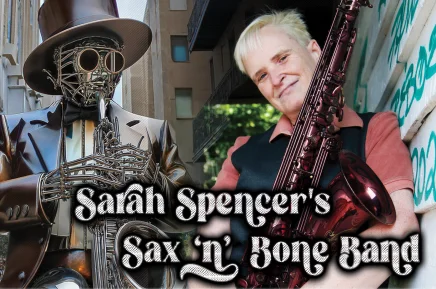 Riverhead Jazz Club's artwork for Sarah Spencer's Sax 'n' Bone Band