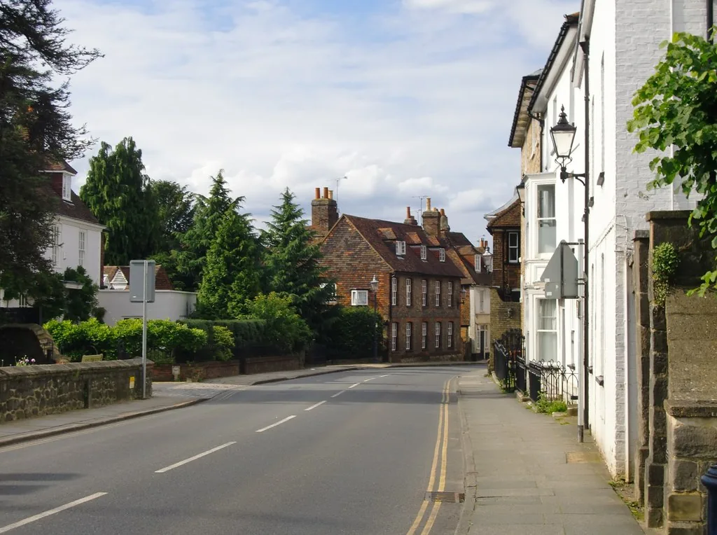 Sevenoaks High Street looking north from opposite St Nicholas Church, the stretch that closes to traffic for the switch-on.