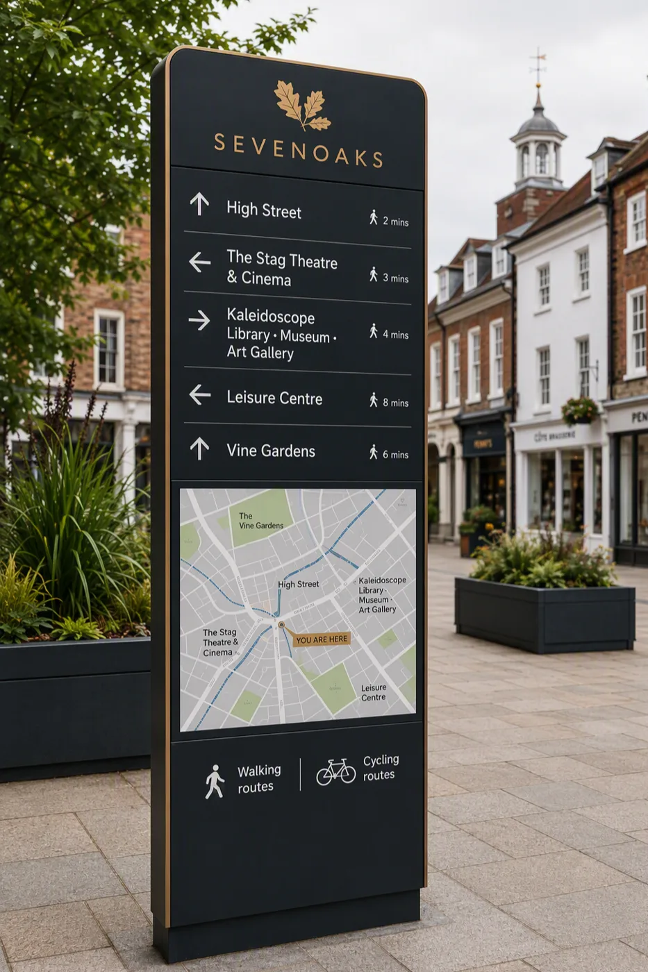 An indicative draft of the new signage, generated with AI by the town council